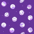 Planets of our solar system - modern vector colorful pattern