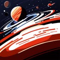 Planets in outer space. Astronomy and science theme. Vector illustration Generative AI