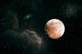 Planets outside our solar system. Exoplanets and exoplanetary systems, space background Royalty Free Stock Photo