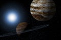 Planets Saturn Jupiter 3D Illustration