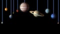 Planets of the Solar System abstract background, isolated