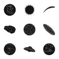 Planets of the solar system. Cosmic objects. Planets icon in set collection on black style vector symbol stock Royalty Free Stock Photo