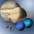 Planets Of Solar System Full Size Comparison Royalty Free Stock Photo