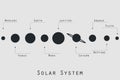 The planets of the solar system illustration in original style.