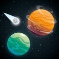 Planets of the solar system scene Royalty Free Stock Photo