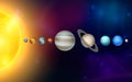 Planets of the Solar System. Vector 3d Realistic Space Planet Set in Space Starry Sky. Galaxy, Astronomy, Space Royalty Free Stock Photo