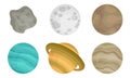 Planets of Solar System Vector Illustrated Set. Royalty Free Stock Photo