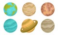 Planets of Solar System Vector Illustrated Set Royalty Free Stock Photo