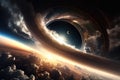 Planets in space. Colorful illustration of the universe. Space wallpaper. Fantastic concept. AI generated