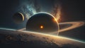 Planets in space. Science fiction. Elements of this image furnished by NASA Royalty Free Stock Photo