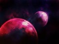 Planets and starry  on dark background. illustration design Royalty Free Stock Photo