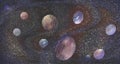 Planets.Planets, stars and galaxies in outer space, showing the beauty of space Royalty Free Stock Photo