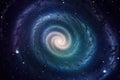 Planets, stars and galaxies in outer space showing the beauty of space exploration. Beautiful spiral galaxy in space with stars,