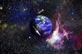 planets  stars and galaxies in outer space showing the beauty of space exploration. Elements furnished by NASA Royalty Free Stock Photo