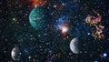 Planets, stars and galaxies in outer space showing the beauty of space exploration. Elements furnished by NASA . - Image
