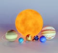 The 8 Planets and sun in the solar system Royalty Free Stock Photo