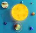 The 8 Planets and sun in the solar system Royalty Free Stock Photo