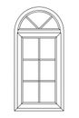 Planimetric arch window