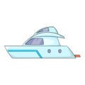 Planing powerboat icon, cartoon style