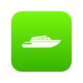 Planing powerboat icon digital green