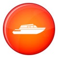 Planing powerboat icon, flat style