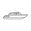 Planing powerboat icon, outline style