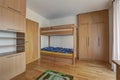 Plank bed with build in closet and large wardrobe