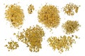 Plank of heap of gold alluvial gold