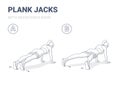 Girl Plank Jacks Weight Loss Workout Exercise Black and White Concept