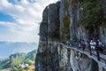 Plank road in Enshi grand canyon Royalty Free Stock Photo