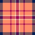 Plank tartan seamless pattern, gingham texture check plaid. Continuity textile fabric background vector in red and pink colors Royalty Free Stock Photo