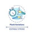 Plank variations concept icon