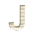 Plank wall font. The letter J cut out of paper on a old plank wall with faded paint. Set of decorative fonts on wood