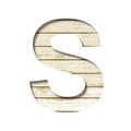 Plank wall font. The letter S cut out of paper on a old plank wall with faded paint. Set of decorative fonts on wood