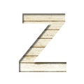 Plank wall font. The letter Z cut out of paper on a old plank wall with faded paint. Set of decorative fonts on wood Royalty Free Stock Photo