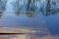 Planked footway under water. Royalty Free Stock Photo