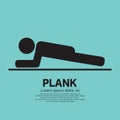 Planking Icon Black Symbol, Plank is an Exercise to Strengthen the Body. Vector