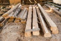 Planks in the timber factory Royalty Free Stock Photo