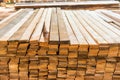 Planks in the timber factory Royalty Free Stock Photo