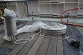 Plankton net aboard a research vessel