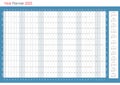 Planner calendar for 2023. Wall organizer, yearly planner template. English version. Royalty Free Stock Photo