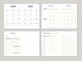 Planner design template for 2020 2021 year. Weekly and monthly planner design with checklist, to do list and dotted paper.