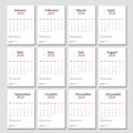 Planner 2024 English calendar template. Horizontal grid. Landscape orientation. Office business planning. Creative design.