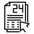 Daily planner icon, outline style