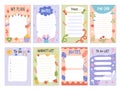 Planner list. To do organized checklist template with place for text educational month stickers schedule elements recent