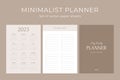 Planner minimal sheets for 2023 year vector template Royalty Free Stock Photo