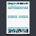 Planner monthly budjet geometric. Monthly budjet printable template with geometric shapes. Royalty Free Stock Photo