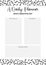 Planner page. Monochrome planner. Daily, weekly, monthly planner template