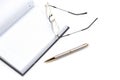 Daily planner, pen and eyeglasses Royalty Free Stock Photo