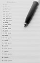 Daily Planner with Pen. Portrait Orientation. Royalty Free Stock Photo